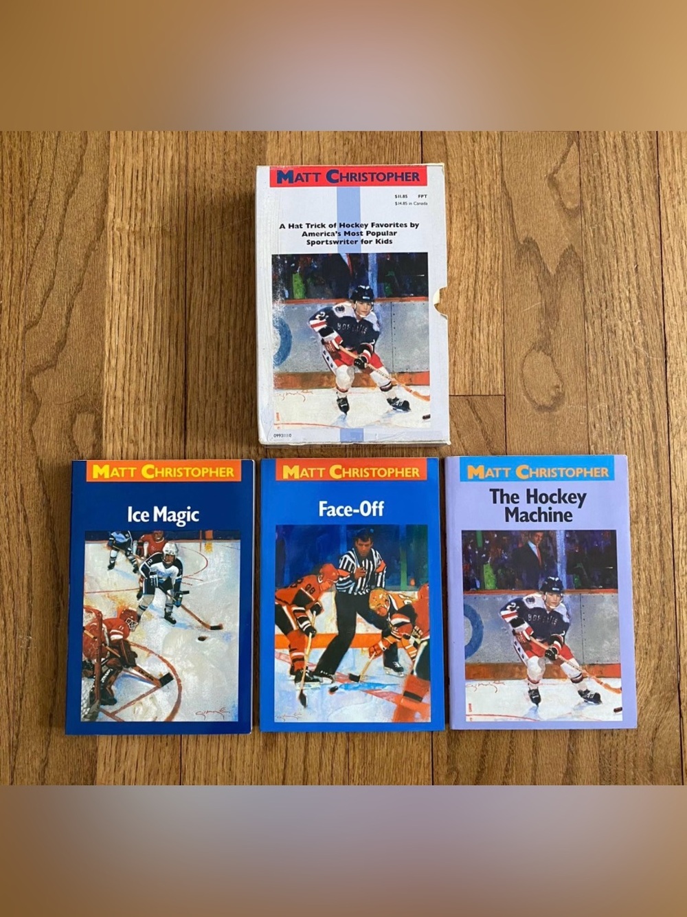 Vintage Matt Christopher books box set: Ice Magic, Face-Off, The Hockey Machine